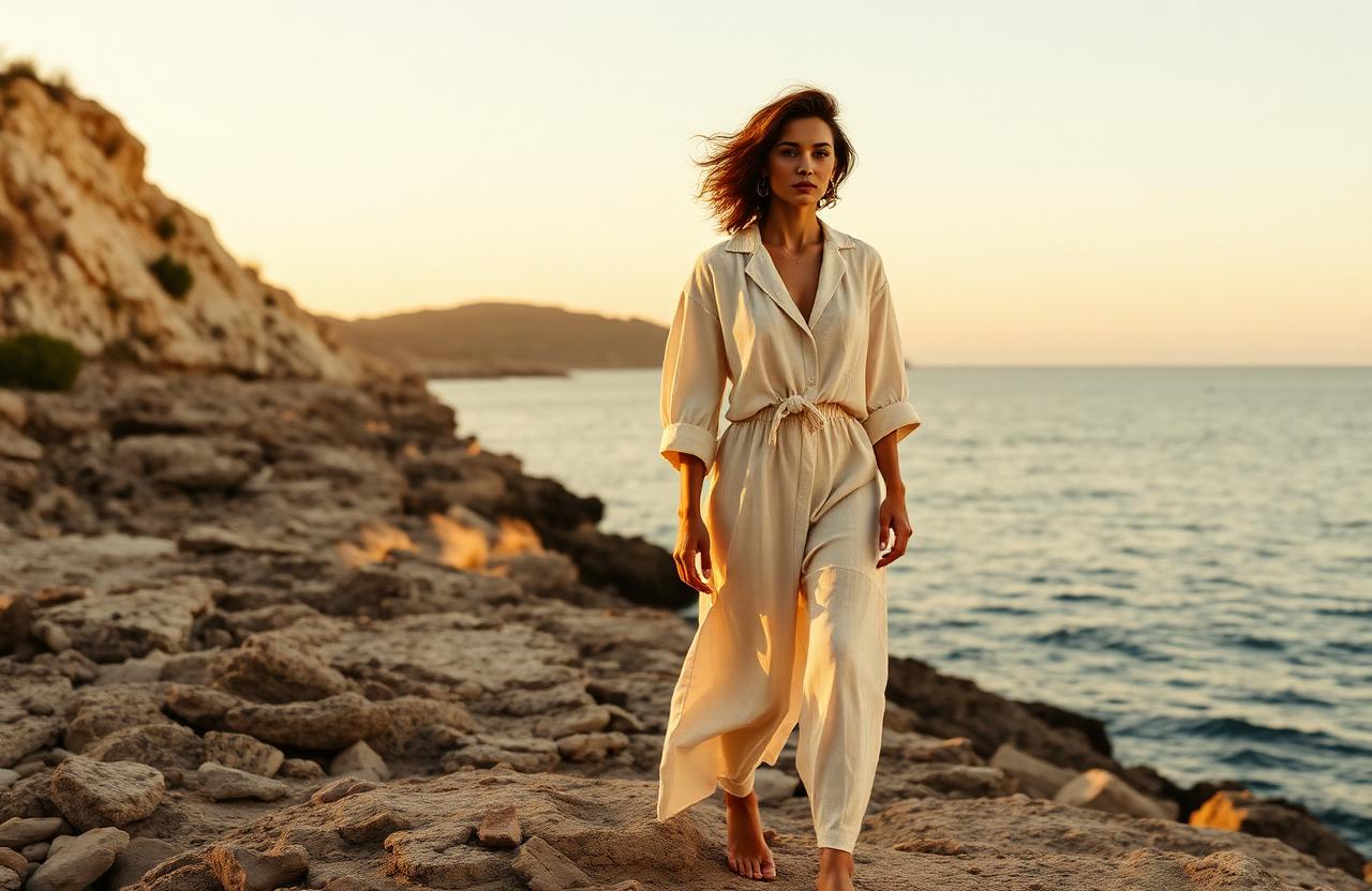 Mediterranean coast linen