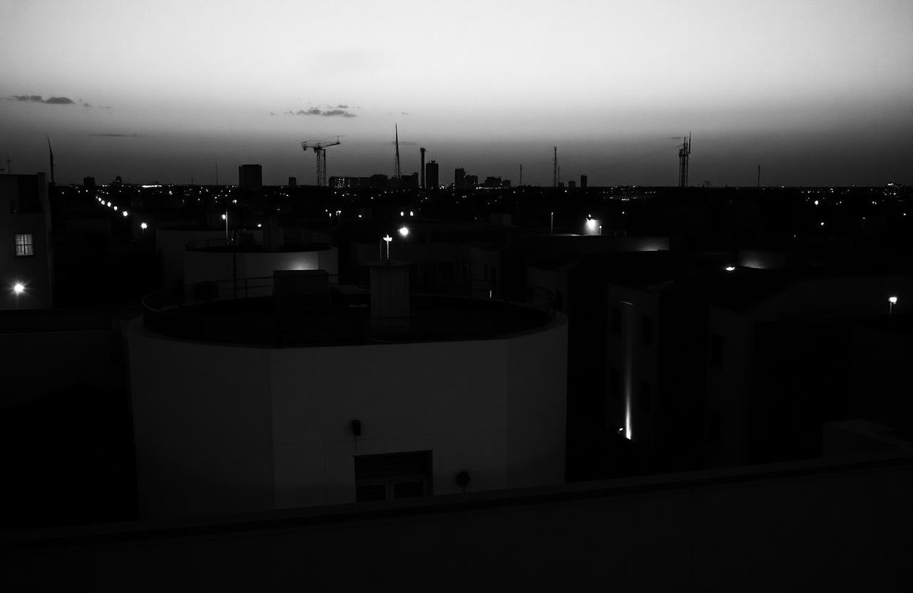 Tel Aviv rooftops monochrome
