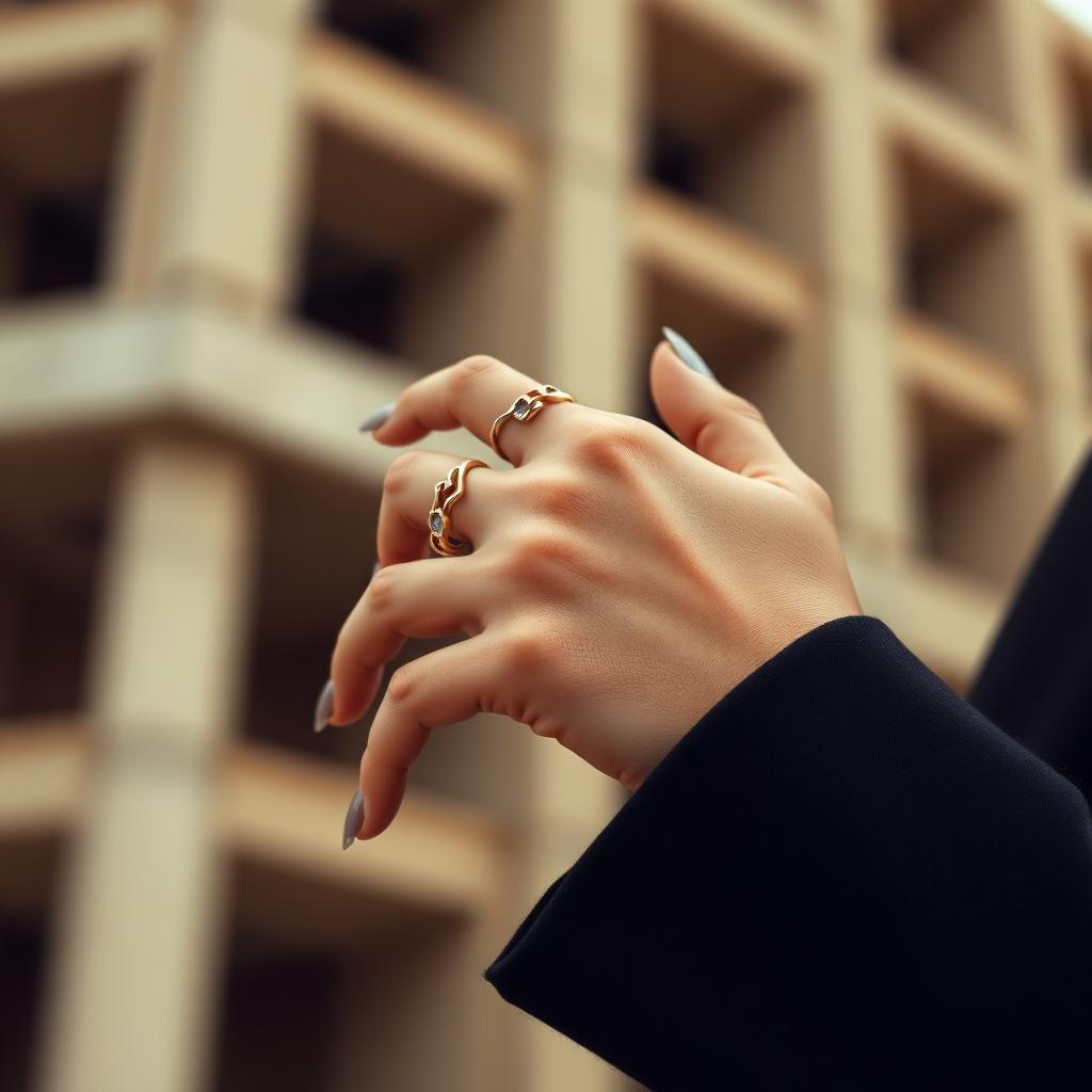 Sculptural jewelry detail