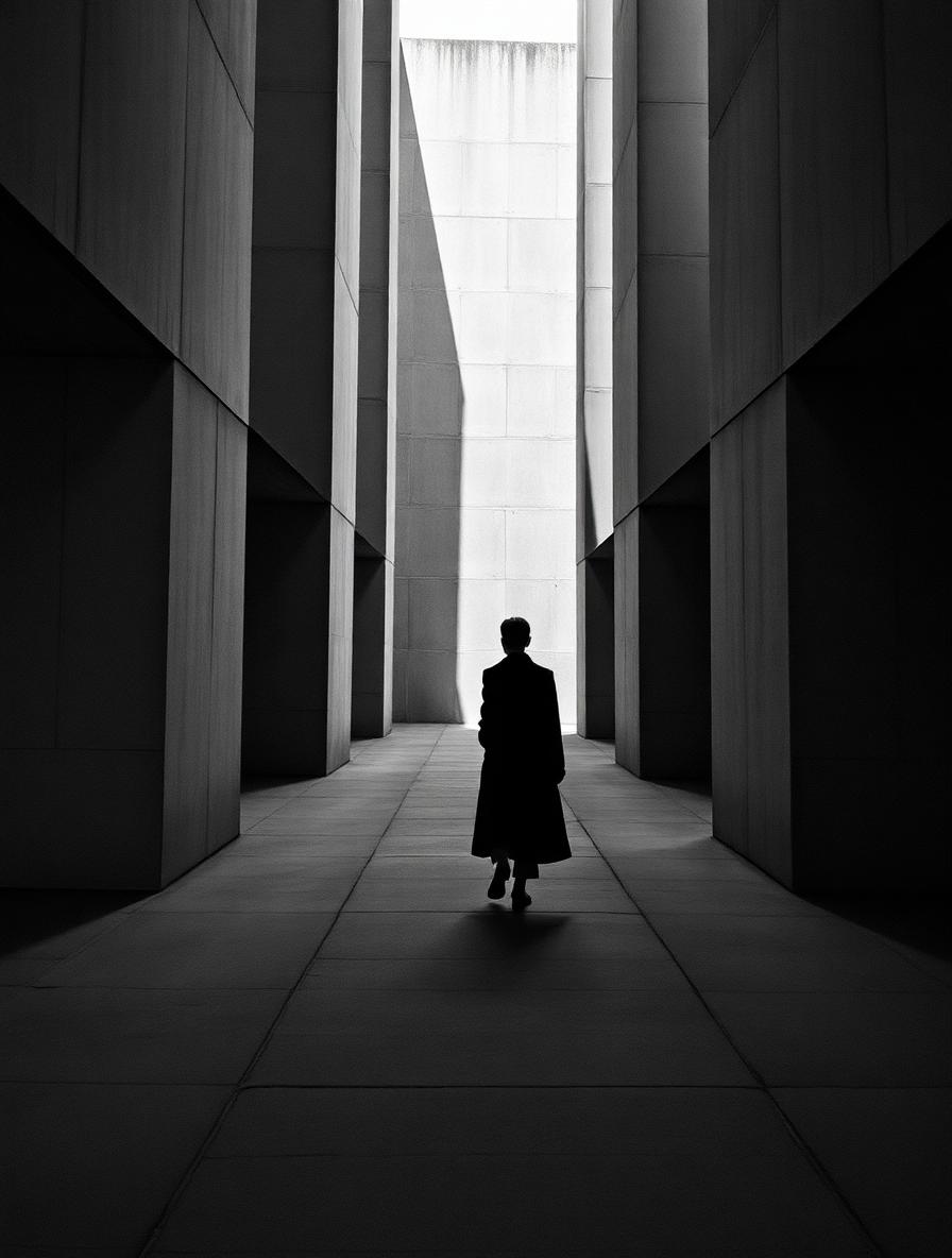 Brutalist architecture figure