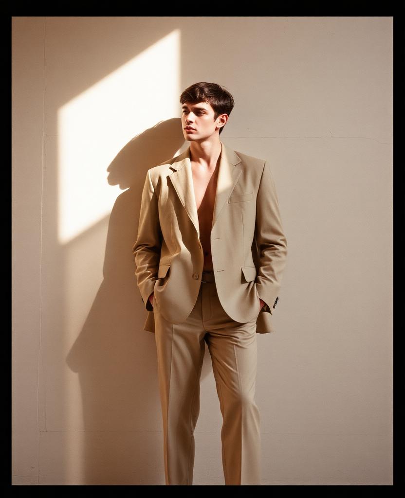 Tailored suit harsh light